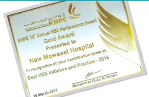 New Mowasat Hospital won the first prize in Kuwait private sector level (Gold Award)